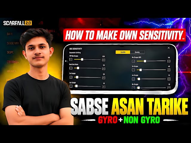 How to make OWN Sensitivity Scarfall2.0 // Sensitivity banane ka best Tarika ll Atul Gaming 