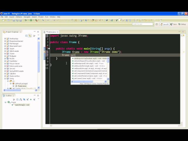 Java swing GUI tutorial #1: JFrame