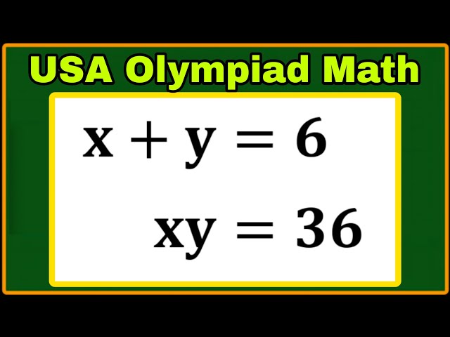 USA| Nice Algebra Olympiad Mathematics| Tricky Maths Problem| Can you solve this? 
