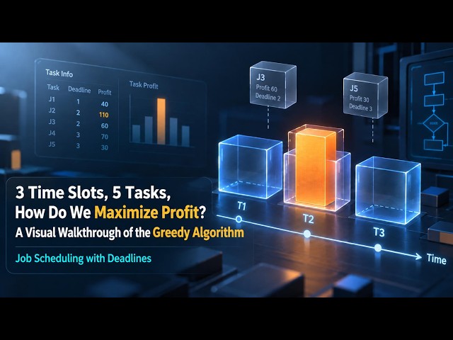 Greedy Algorithm Visualized: Max Profit with 3 Time Slots & 5 Tasks