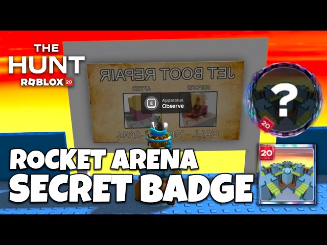 How to Get the SECRET BADGE in Rocket Arena! (The Hunt: Roblox 20)