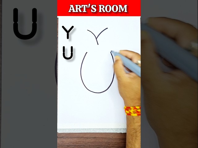 🍍 How To Draw A Pineapple With Letter Y and U | Easy Drawing Tricks With Letters #shorts