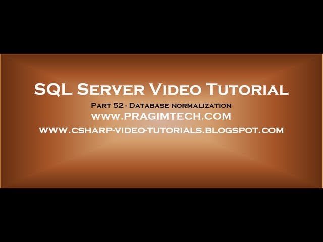 Database normalization   Part 52