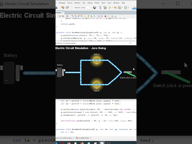 Java Swing Circuit Simulation – Current Flow Animation #shorts