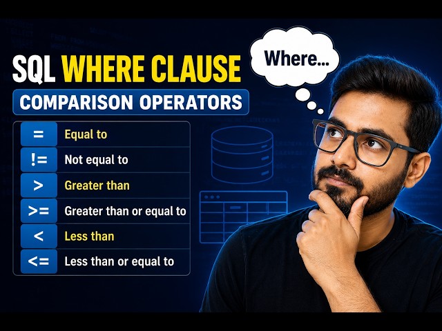 SQL WHERE Clause Explained | Comparison Operators Every Beginner Must Know | PostgreSQL SQL Tutorial