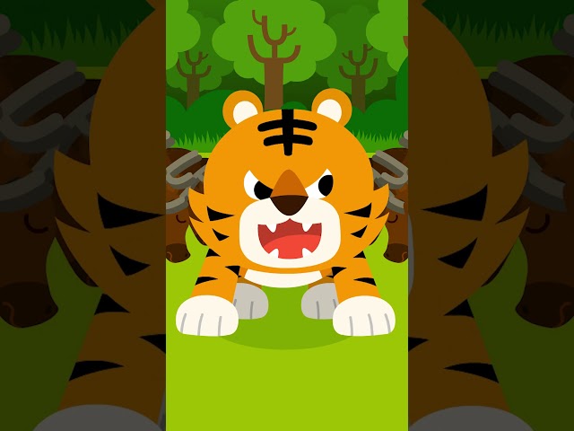 #shorts The King of Animals 2 | Tiger & Lion | Nursery Rhymes & Kids Songs