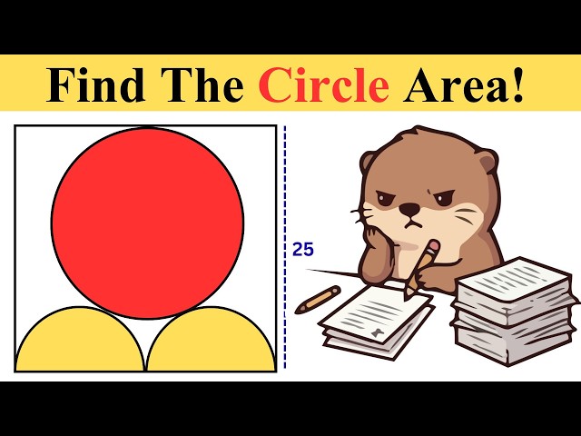 Can You Find The RED Circle Area ? l Geometry Puzzle