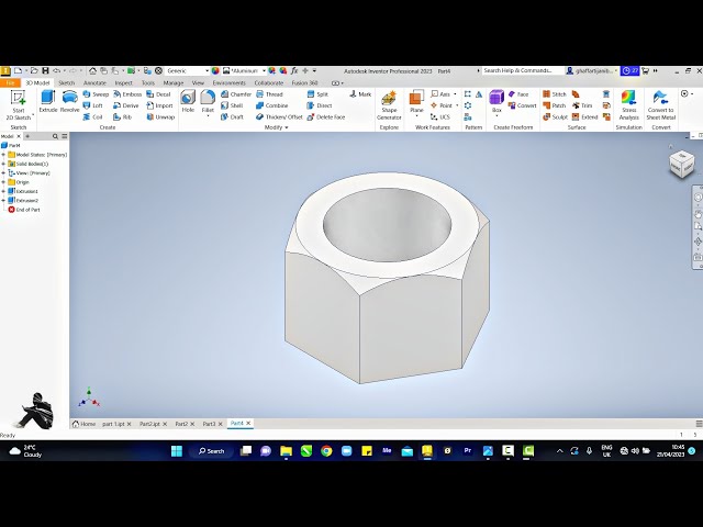 Autodesk Inventor 2025 - Tool Post Top Nut