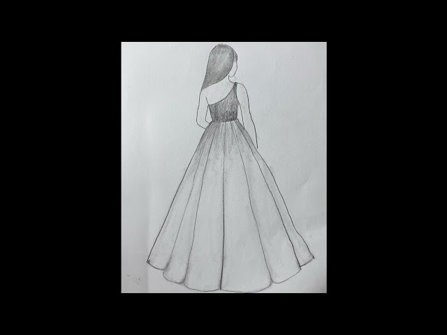 How to draw a girl backside | Easy girl drawing step by step