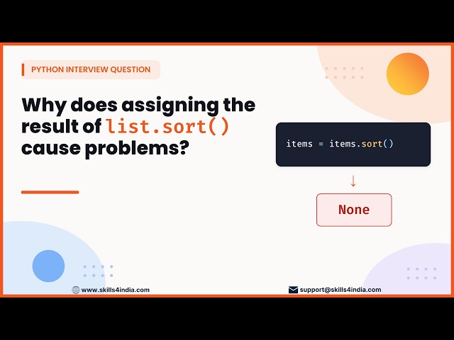 Why Does items = items.sort() Become None? | Python Interview Question #python #pythoninterview