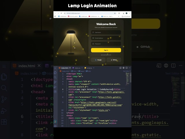 Animated Login Form UI using HTML & CSS | Modern Login Design #shorts #html #css #webdevelopment