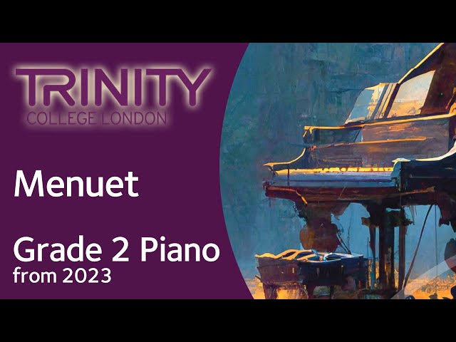 Menuet / TRINITY Grade 2 Piano from 2023 / Synthesia Piano tutorial