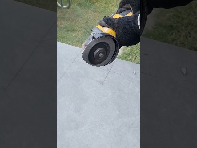 How to Cut a CIRCLE in a tile #shorts #construction #landscaping#asmr