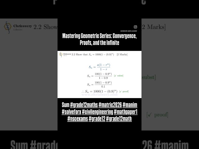 #geometricseries #geometricsequence #grade12math #paper1maths #2026