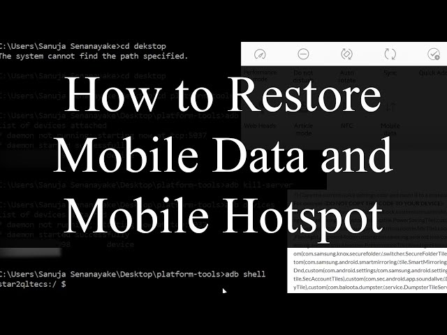 How to Restore the Mobile Data and Mobile Hotspot | Samsung S22 S21 S10 S9 S8 S7