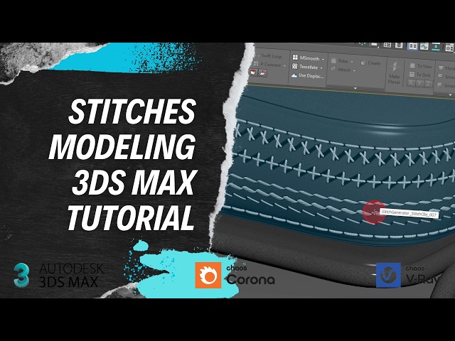 How to Model Stitches in 3ds Max Tutorial. 4 ways