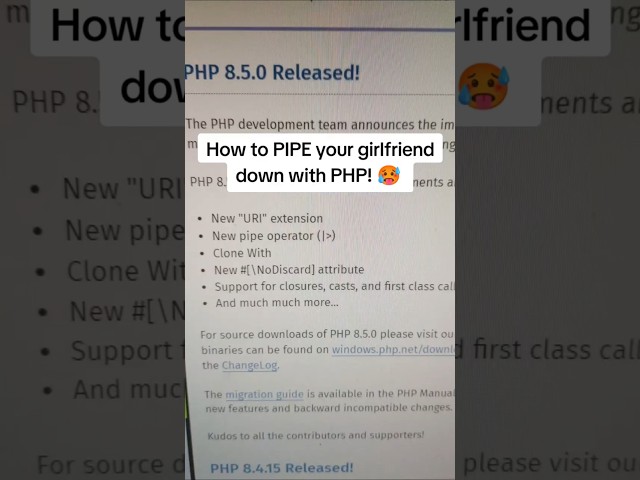 How to PIPE your girlfriend down with PHP! #fypシ #coding #tutorials #programming