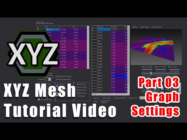 XYZ Mesh Tutorial Video 3 - Basic Graphing Tools - UI Options and Settings