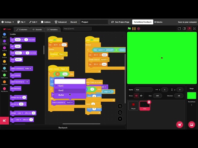 Simple Zombie Shooter Game In Scratch | Simple Scratch Coding Tutorial