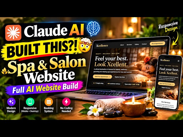 Claude AI Built This AMAZING Spa & Salon Website | I Created A Professional Spa & Salon Website.