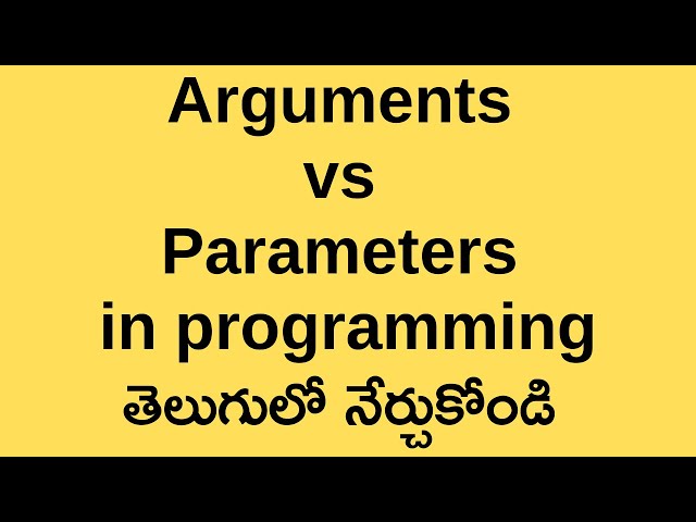 Difference between Arguments vs Parameters in Programming | Python In Telugu | Sai Gopi