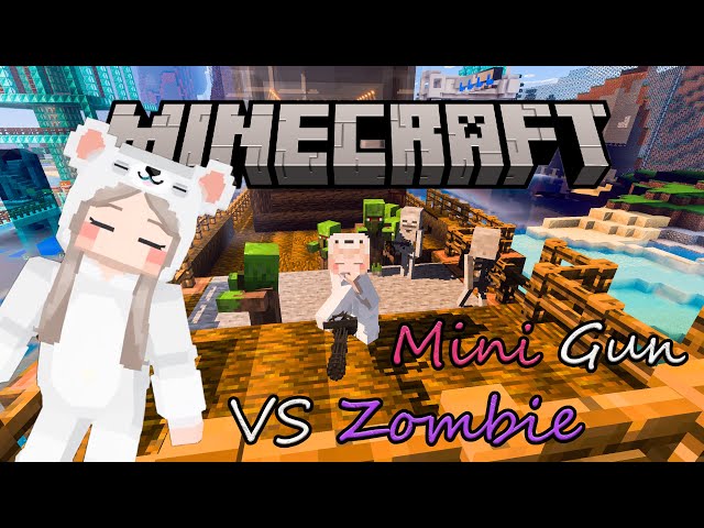 Mini Gun Invade Pirate Ship |Zombie Skeleton Pillager Witch| |Minecraft|