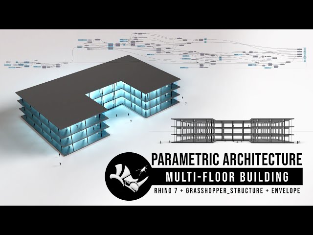 Parametric / Algorithmic Architecture - Multi-floor building w/ Structure using Rhino & Grasshopper