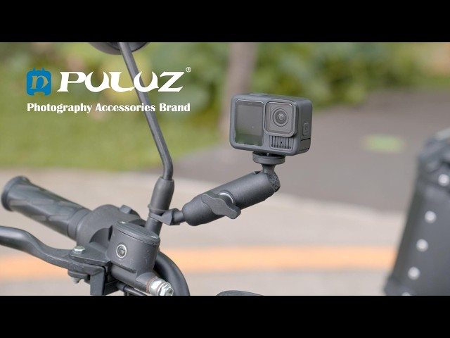 PULUZ Motorcycle Holder Mirror Base Hole Fixed Mount for DJI, Insta360, GoPro
