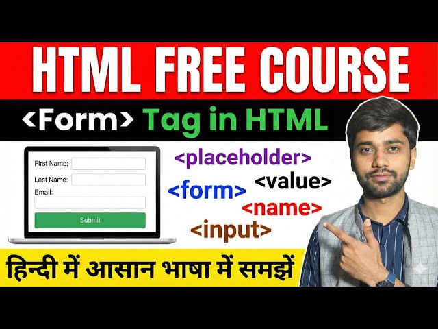 LIVE: HTML form Tag Full Class | Input, Action, Method, Placeholder Explained