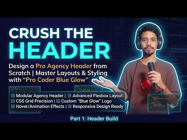How to Build a Modern Responsive Agency Header & Navbar | HTML & CSS Mega Project