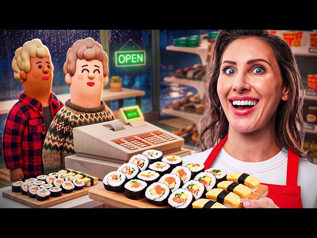 It's storming outside and I'm selling cozy sushi