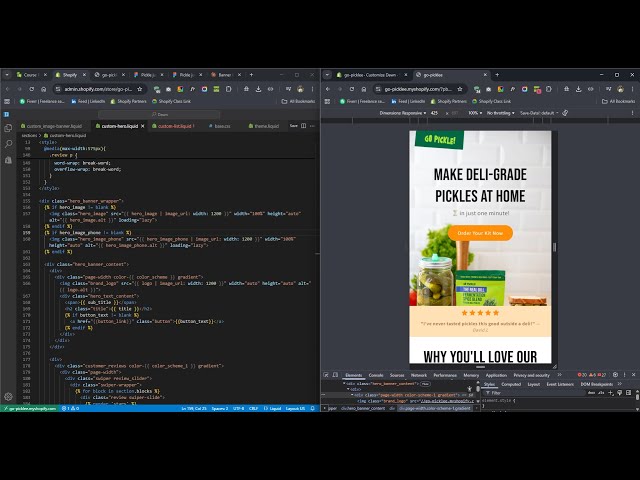 Shopify custom liquid landing page