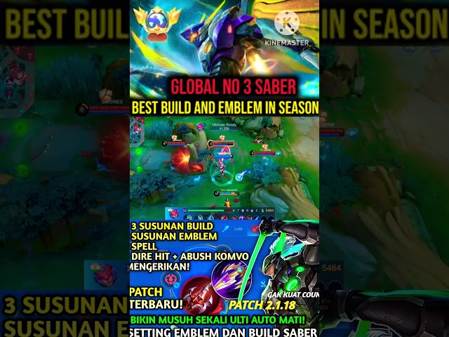 saber Top 1 Global Best Build Tips Mobile Legends #Mlbb