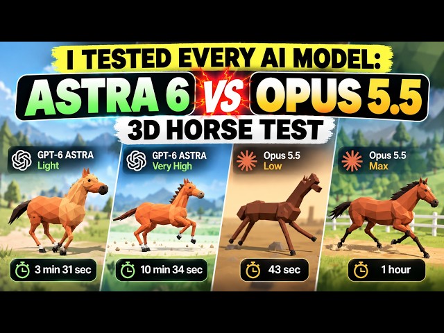 I Tested Every AI Model on the Same 3D Horse Task — Astra 6 vs Opus 5.5