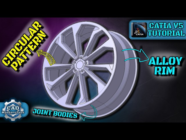 How to Model an Alloy Wheel ? | CATIA V5 Tutorial