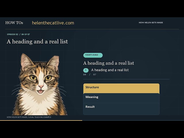 HELEN HOW TO #2: Structure a Webpage with HTML
