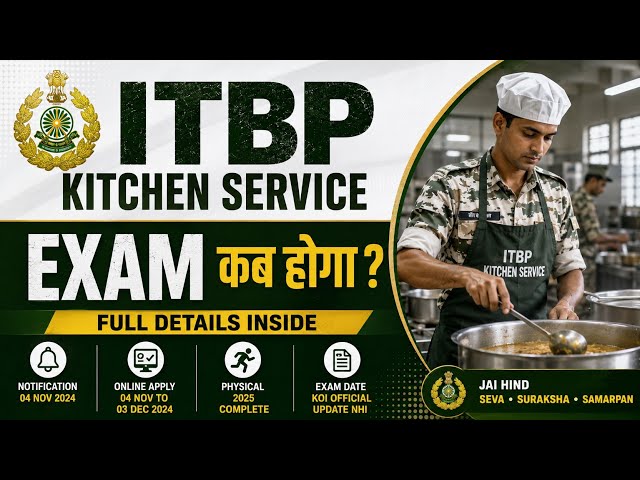 ITBP Kitchen Service Exam Date 2026 | Exam Kab Hoga? | October Mein Exam? Latest Update