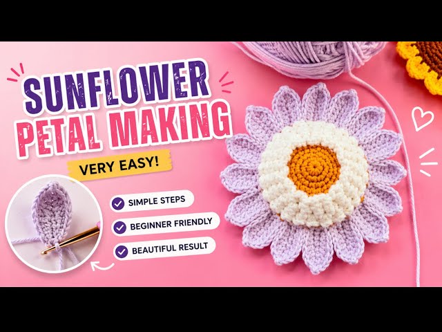 Beautiful sunflower petals making//easy to make // very easy 