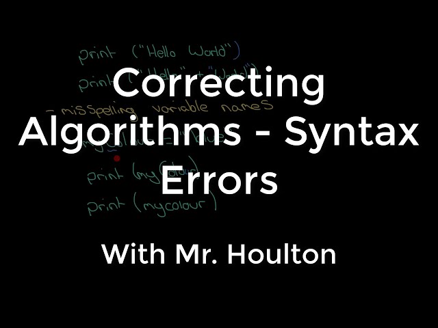 2.1.2 Algorithms - Common Syntax Errors - Revise GCSE Computer Science