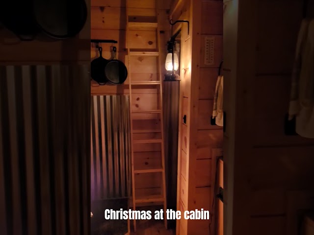 Christmas evening at the off-grid cabin #christmas #offgridcabin