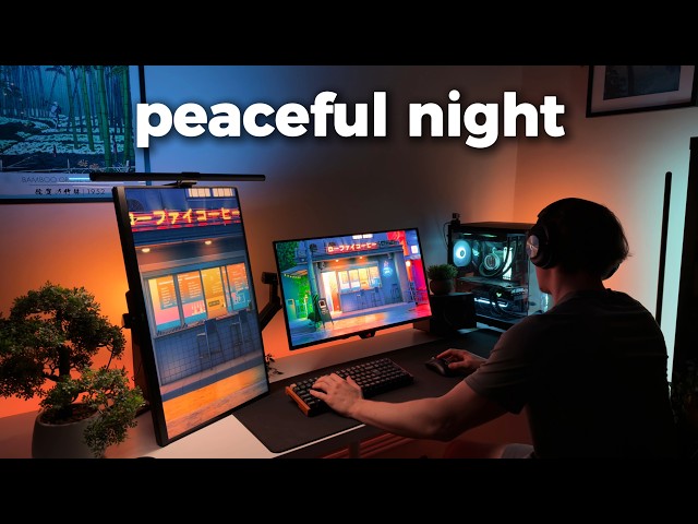 a peaceful night before university | desk setup + learning to code
