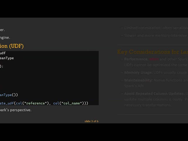 Choosing Between when and udf for Updating Columns in PySpark