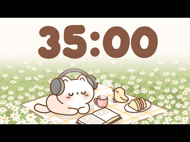 35 Minute Timer 🐱 Chill lofi timer for study