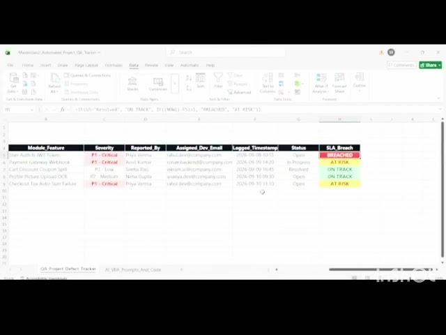 Automate Your Project & QA Defect Tracker in Excel with AI (No Coding Required!) | Masterclass 2