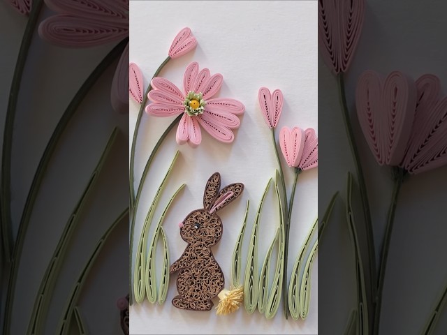 A touch of whimsy 🐰 Handmade Paper Quilling Rabbit Art