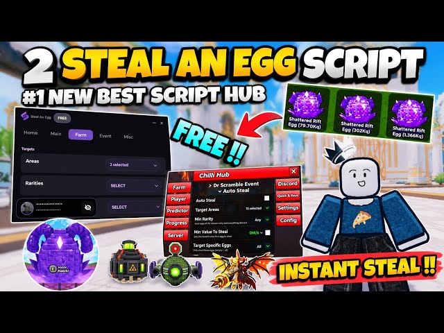 2 New Steal An Egg Script No Key - Auto Farm, Instant Steal Egg, Auto Rift, God Mode & More! 🔥