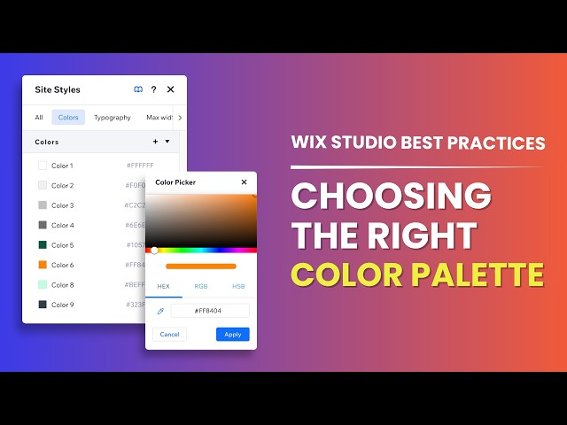 Choosing the right color palette | Wix Studio Best Practices