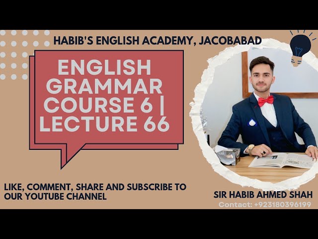 English Grammar Course 6 Lecture 66 | Formation of Adjectives | Habib's English Academy 