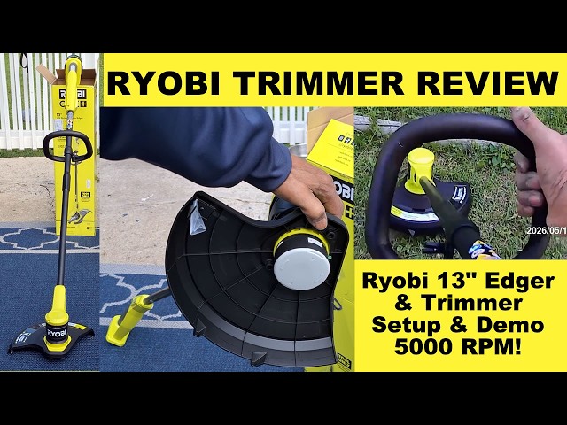 Ryobi 13 Trimmer\Edger Setup, Demo & Review. #ryobi #ryobitrimmer #homedepot #reviews #madreviews