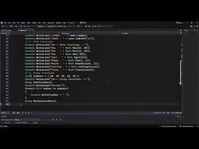 GROUP: SX13 / NAME: KEA THAISUNG "Demo: Build-In Function" C#